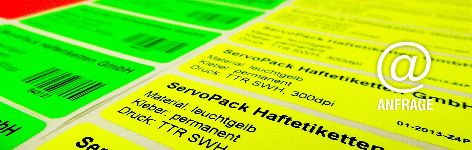 Anfrage Etiketten mit Druck Anfrage Neon-Etiketten mit Druck